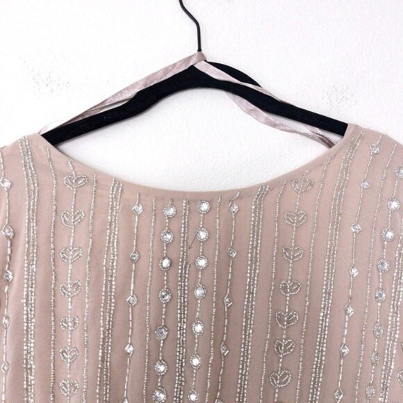 NWT Mac Duggal Beaded Cap Sleeve Column Midi Dress 16 Dark Mocha 93649 - Picture 6 of 15